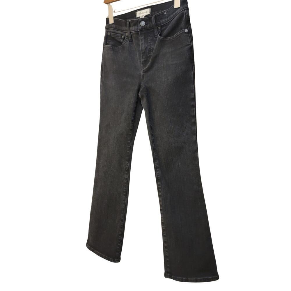 MADEWELL Black Rinse Wash Mid-Rise Kick Out Jeans Womens 26 Polished Casual Y2K - Picture 7 of 16